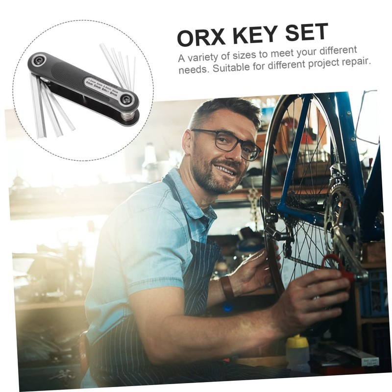 KONTONTY Hexagonal Wrench Set 8pc Folding Key Tool Kit Home