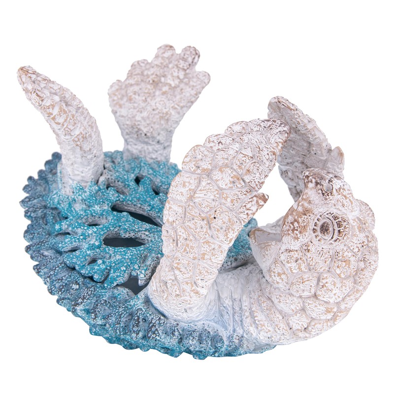 Decorative Sea Turtle Wine Bottle Holder, Beach House Decor (Aqua)