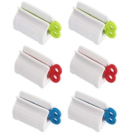Jafirous 6 Pcs Toothpaste Squeezer, Rotate Toothpaste Dispenser Toothpaste Rolling Tube Squeezer Rolling Toothpaste Holder Stand