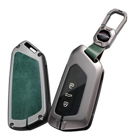 Ysbxitu Zinc Alloy Car Key Case Fits VW Golf 8 MK8 ID.3 ID.4 ID.5 Cupra Formentor for Skoda Octavia A8 Enyaq Dustproof Key Cover Car Remote Controls C Green
