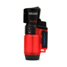 Cigar Boulevard Eagle Torch Quad Flame Red Torch Lighter Semi Transparent Tank