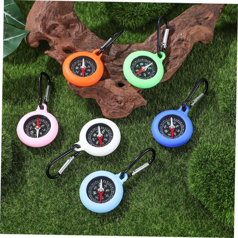 WHAMVOX 9pcs Mini Compass with Heavy Duty Carabiner Accurate Navigation
