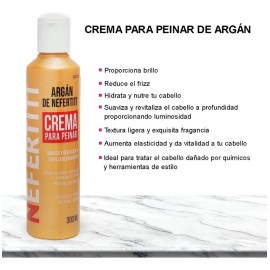 Crema Para Peinar Hidratante Aceite De Argan Nefertiti 300ml