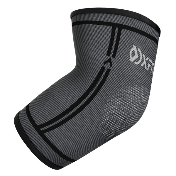 OXFIT Elbow Support - Compression Arm Support for Men and Women - Pain Relief for Arthritis, Joint Pain, Tendonitis, Tennis Elbow, Golfer's Elbow, Black, 1)