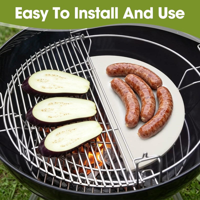 Half-Moon Ceramic Heat Deflector Plates for Kamado Joe Classic I,