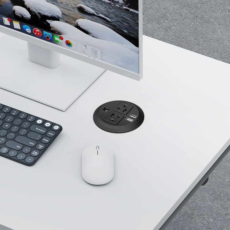 Desktop Power Grommet 3 inch, Desk Power Outlet Socket Recessed