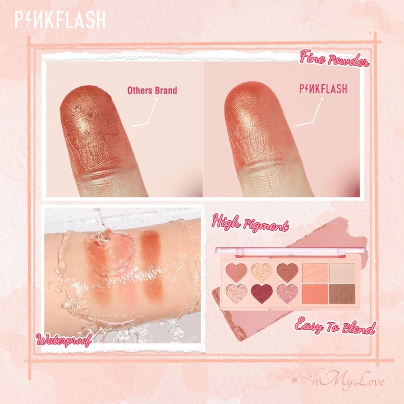PINKFLASH OhMyLove Multiple Face Palette Eyeshadow Brush Highlighter Contour 4