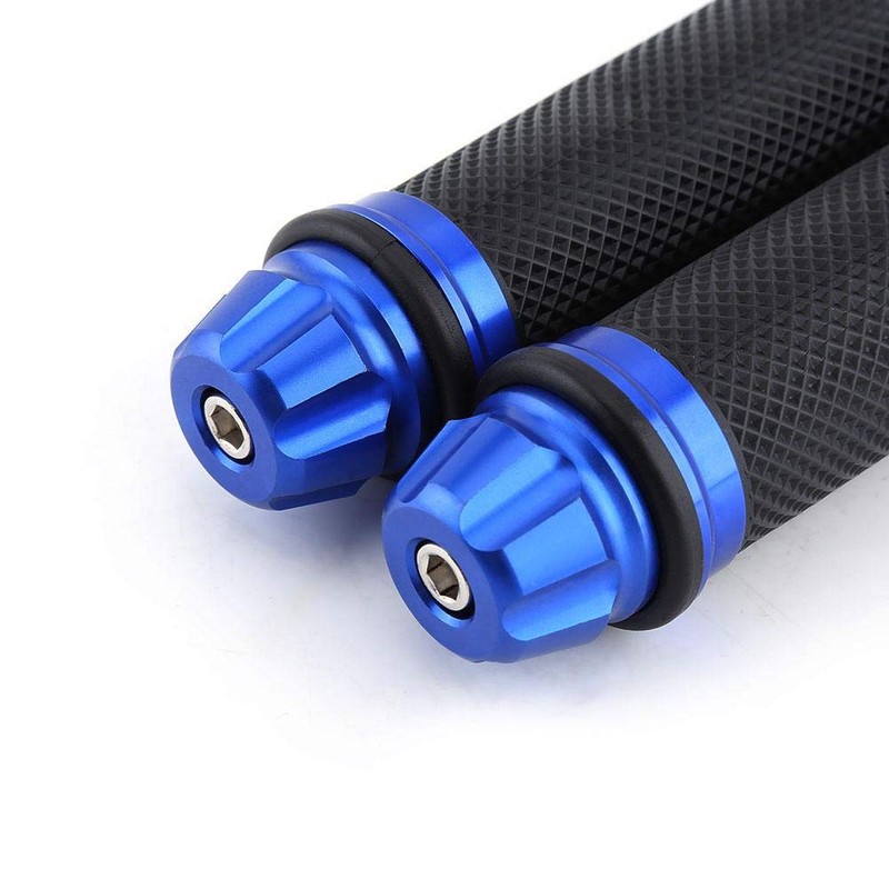 Keenso 7/8" Motorcycle Handlebar Grips, CNC Aluminum Rubber Hand Grips,