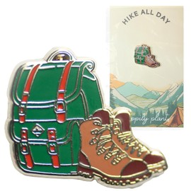 Hiking Pin - Vintage Hiking Boot and Backpack Enamel Pin - Perfect for Outdoor Enthusiasts, Hikers, Campers, and Wanderlust Travelers