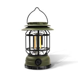 EXTRASTAR Camping-Taschenlampe, wiederaufladbar, 120 lm, mit USB Typ C, warmes Licht, verstellbar, für Camping, Notlicht, Wandern, Schwarz