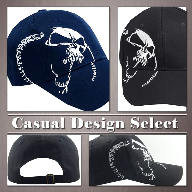 ONE LIMITATION CP062 Men's Cap, Skull Pattern, Sports, Running, Casual,