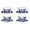 Churchill Blue Wollow 4 Teacup and 4 Saucer Set, Made