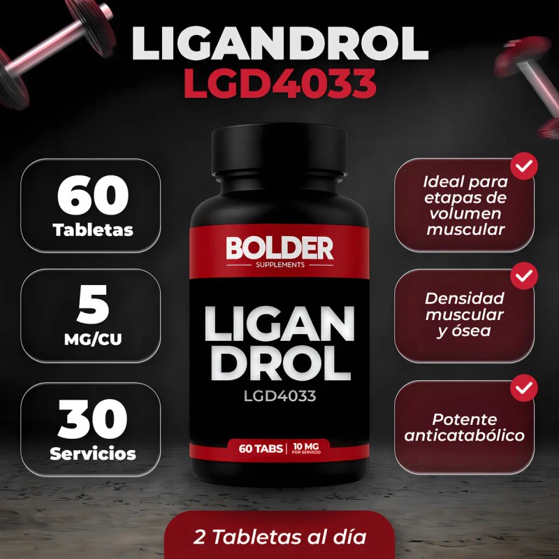 Ligandrol Aumento Masa Muscular 60 Tabletas 30 Servicios 10mg Bolder