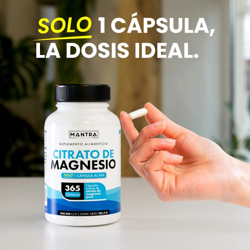 Citrato De Magnesio De 365 Cápsulas | Mantra Nutrition Sabor