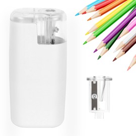 Portable Battery-Powered Electric Pencil Sharpener – Compact Design for Easy Use at Home, School, or Office – Ideal for Standard Pencils (White)