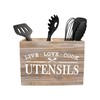 Karisky Kitchen Utensil Holder for Countertop, Farmhouse, Solid Real Wood,