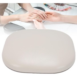 FILFEEL Cojín de Manicura Reposabrazos para Uñas, Almohadilla de Mano Portátil de Cuero PU 16 X 16 Cm Ligera para Salón Hogar y Viaje (WHITE)