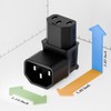 [2PACK] IEC 320 C14 to C13 Right Angle AC Adapter,