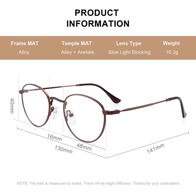 Small Metal Round Reading Glasses for Women Men Classic Vintage