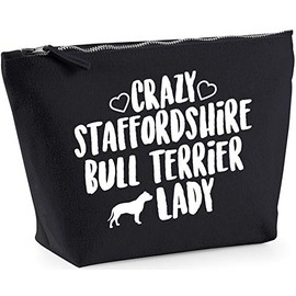 Hippowarehouse Crazy staffordshire bull terrier dog printed make up cosmetic wash bag 18x19x9cm