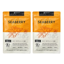 サジー サプリ 有機JAS オーガニック 鉄分 無添加 濃縮 サジー粉末 100% サプリメント サジージュースが苦手な方に 飲みやすい 錠剤 アミノ酸 ミネラル 250mg×120粒 2袋セット