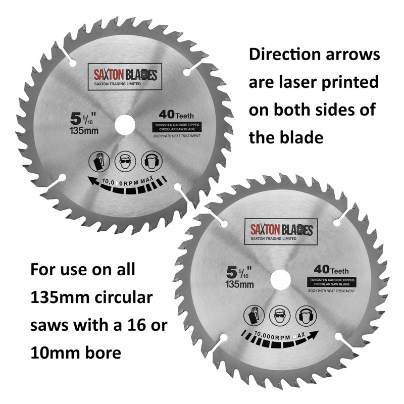 TCT13540T Saxton TCT Circular Wood Saw Blade 135mm x 12.7mm