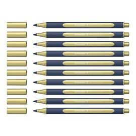 Schneider ML05001066 Metallic Rollerball Pens (Line Width 0.4 mm, Highly Metallic Ink, Quick-Drying, Housing Made of 88% Bio-Based Plastic) Pack of 10 in Metallic Gold