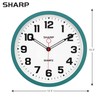 SHARP Matte Teal Wall Clock 12" Inch Silent Non-Ticking Modern