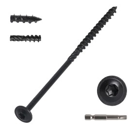 [Pack of 50] Structural Screws,#14×6 Inch Black Heavy-Duty Wood Screw,Lag Screws,Heavy Duty Construction Wood Screw,Rust Resistant Black Coating,Timber Screws,Star Drive with Bit