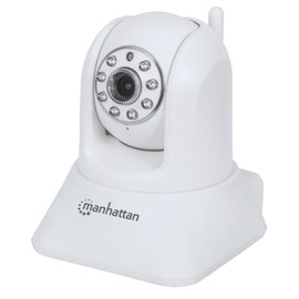 MANHATTAN 551359 Home Cam Includes HomeCam App for Mobile Phone, Connects with Wifi, Integrated Mic & Speaker, Day/night Vision, Pan, Tilt & Digital Zoom(White)