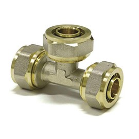 Tee PEX-AL-PEX 16 mm x 16 mm x 16 mm Brass Compression Fittings Compression Fit (2)
