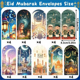 JULMELON 36 Pcs Eid Mubarak Money Envelopes Ramadan Mubarak Money Envelopes Muslim Eid Mubarak Gifts Ramadan Gifts Eid Money Wallets for Cash