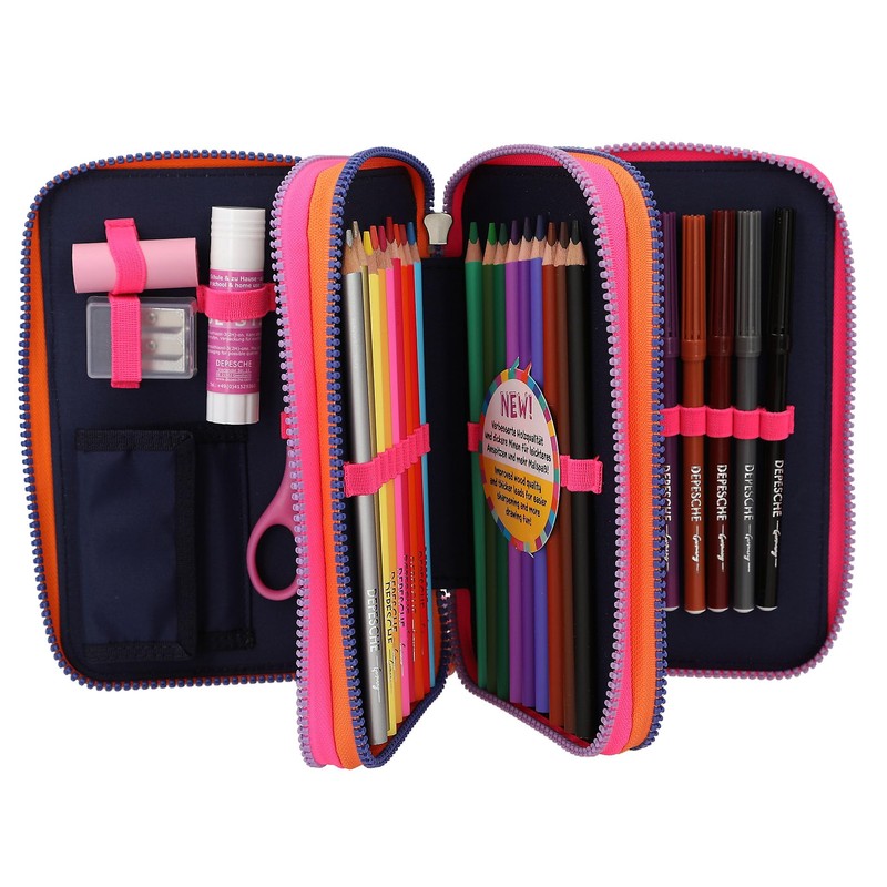 Depesche 12597 TOPModel Night Light Filled 3-Compartment Pencil Case with