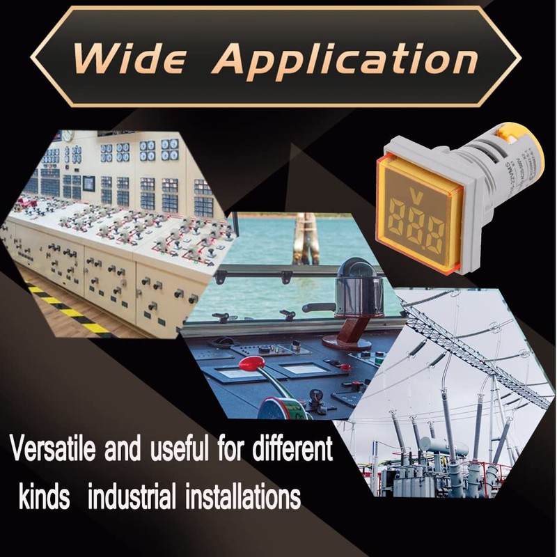 DMWD Voltage Meter Indicator AC50-500V 22mm Square LED Digital Display