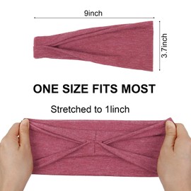 Huachi Headbands for Women Non Slip, Wide Head Bands for Women's Hair for Workout Elastic Hair Band Summer Hair Accessories