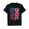 British American USA England Flag Pride T-Shirt