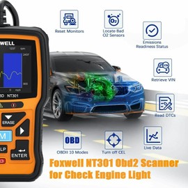Foxwell NT301 OBD2 Scanner Code Reader Check Engine Fault Car Diagnostic Tool US
