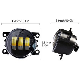 VGETTING 3.5 Inch Round LED Fog Lights, Universal White Yellow Replacement Fog Lamp Fit For Honda Ford Nissan Subaru Suzuki Lincoln Jaguar FIAT