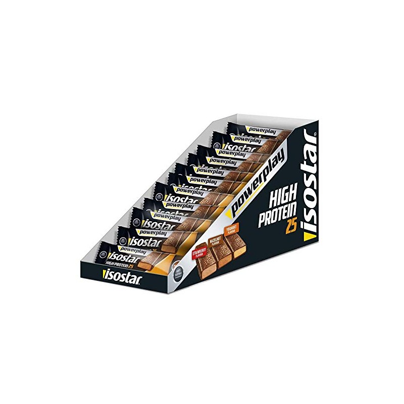 Isostar Powerplay High Protein Erdbeer Riegel, 15er Pack (15 x