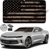 Autoamerics 1-Piece Windshield Sun Shade Brown Camo American Flag USA
