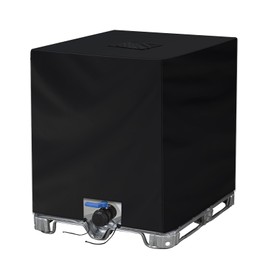 NEVERLAND IBC Tote Cover 275 Gallon - 420D Water Tank Cover, Black Tote Sunshade Waterproof Protective Cover Fit 1000L Garden Water Tank