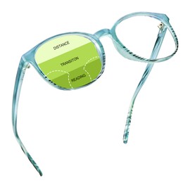 YEIN Presbyopic Progressive Multifocal Reading Glasses, Blue Light Blocking Glasses, with Clear Lenses for Women and Men (+0.50/+2.75 magnification)