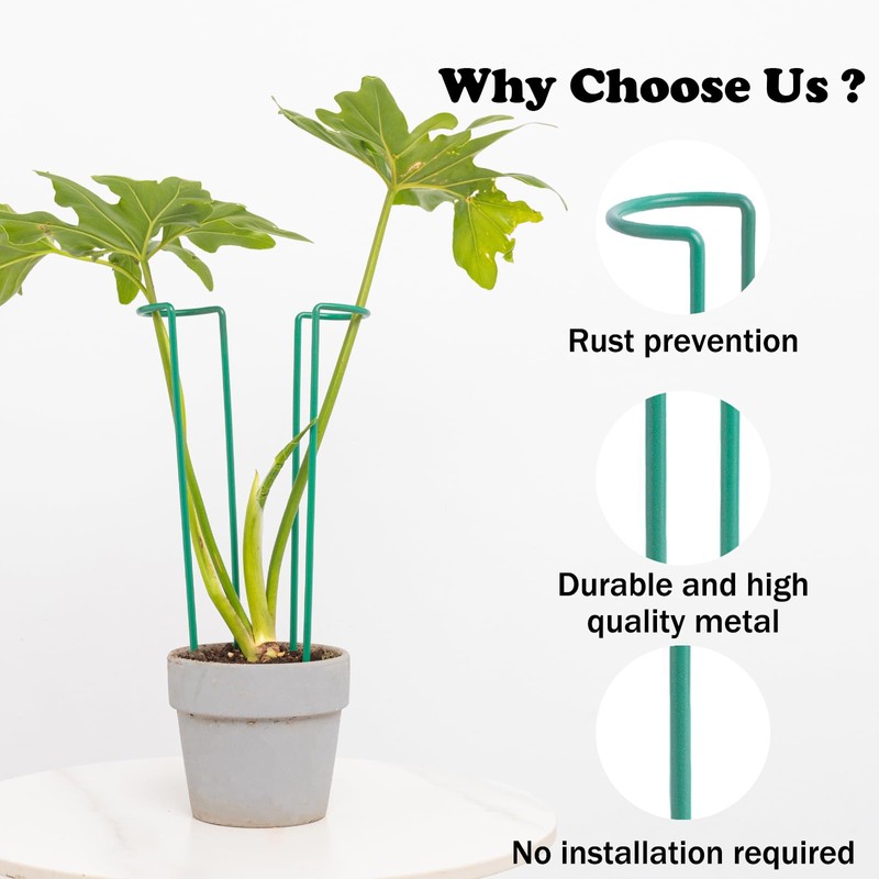 GOOOXIM Set of 10 Indoor Plant Support 12“- Durable U-Shape