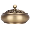 Household Brass Incense Burner Incense Burner Holders Craft Decoration (Round