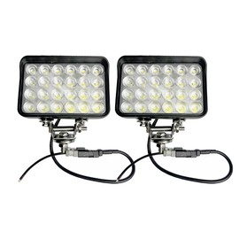 QHLightlux 4x6 Inch LED Fog Work Flood Lights Pods, Tractor Auxiliary Headlights, Rectangular Flood Beam, 12V/24V DC 6000K Cool-White with DT Connector, Aluminum Housing, for Truck Trailer, 2 Pack