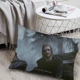 DISHILU You're Finally Awake Pillow Cover Sofa Game Pillowcase Home Decorative Throw Couch for Bedroom 12x20 Inch, Style