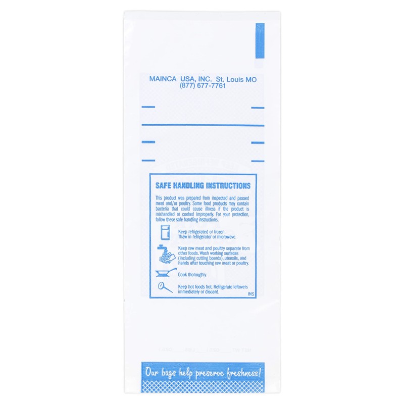 MAINCA Pork Sausage Freezer Bags - 1 Lb. Size, Disposable,