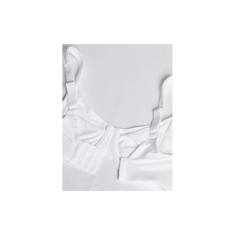 Olga womens Sheer Leaves Underwire Minimizer bras, White, 38D US