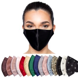 HABAC STUDIO - 100% Mulberry Silk Face Mask Face Masks Washable UK Reusable Face Mask Mens Face Mask Silk Mask Face Covering for Women Silk Face Masks Nose Wire. Choice of 15 Colours