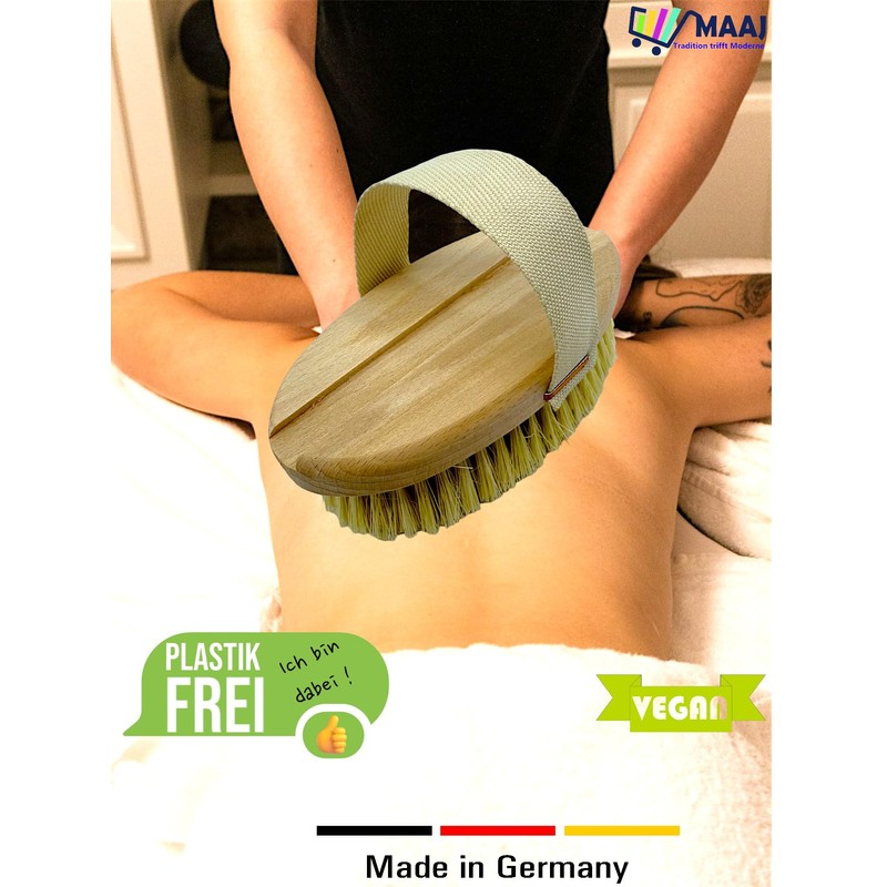 MAAJ Bath Brush with Hand Strap and Detachable Handle/Made in